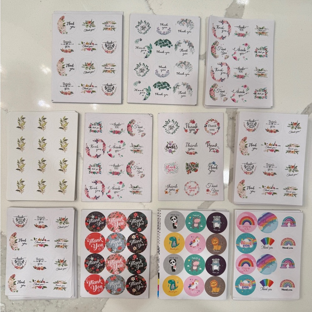 Assorted Thank You Sticker Pack